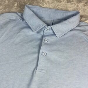 Lululemon Men's M/L Evolution Polo Shirt Blue Short Sleeve Golf Performance